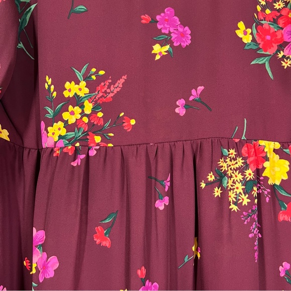 Old navy, dress floral shift burgundy,  M Tall. - Picture 7 of 15